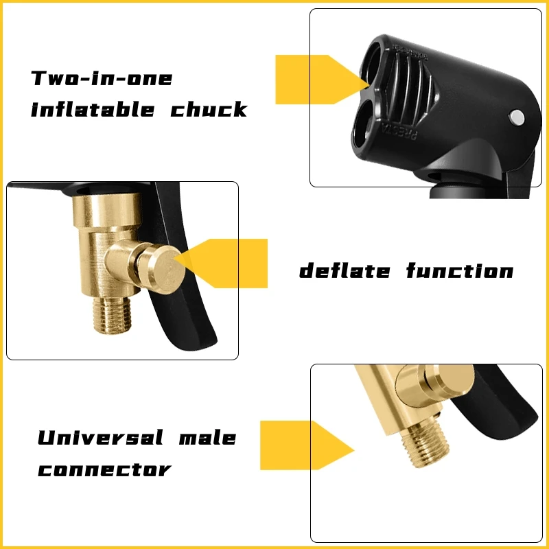 Description Picture 5 of itemBicycle Air Nozzle Brass Portable Tire Chuck Pump Valve Connector Adapter Bike Tyre Wheel Valves Part Inflatable Pumps