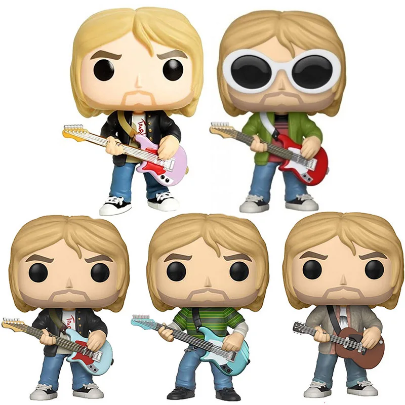 Funko Pop Rocks Singer Kurt Cobain 64 #66 Cobain Musicista Pvc Esclusivo Vinile Action Figures Collection Modello Giocattoli Per Bambini