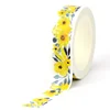NEW 1PC. 10M Decorative Yellow Flowers Wreath Washi Tapes for Planner Adhesive Masking Tape Cute Papeleria 1