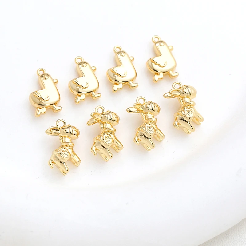 

3 Pieces Copper Plated 18k Gold Animal Pendant DIY Handmade Necklace, Bracelet, Earrings, Hair Accessories, Jewelry Accessories
