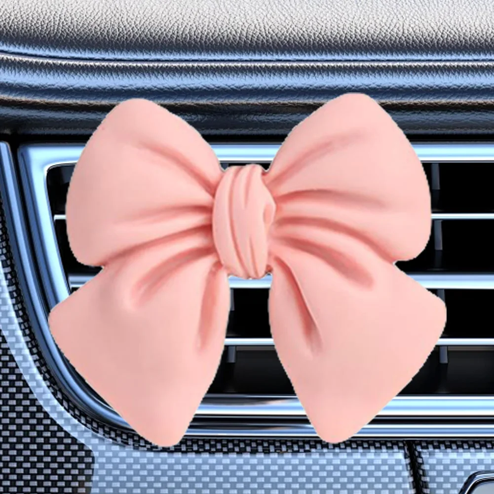 7Pcs Pink Bow Car Air Vent Freshener Clip Reusable Air Condition Vent Decoration for Car Interior Decoration Accessories