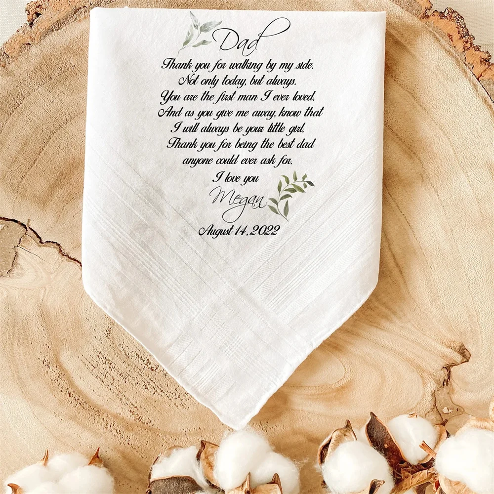 Wedding Gift for Parents Wedding Handkerchief For Mum and Dad Gift Set Thank you Personalised from bride groom