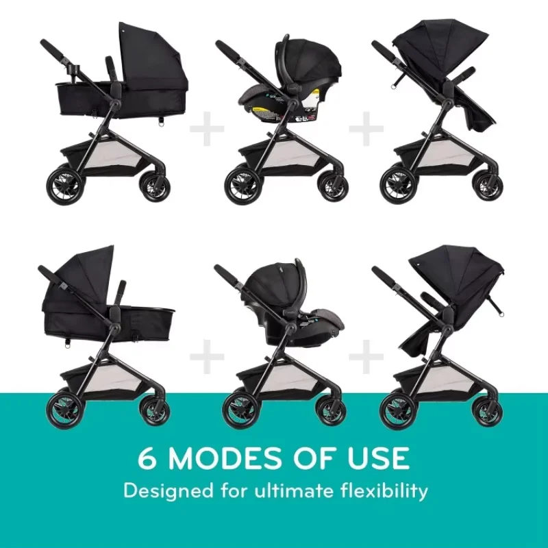 with LiteMax Infant Car Seat with Anti-Rebound Bar，Pivot Modular Travel System (Casual Gray) 3