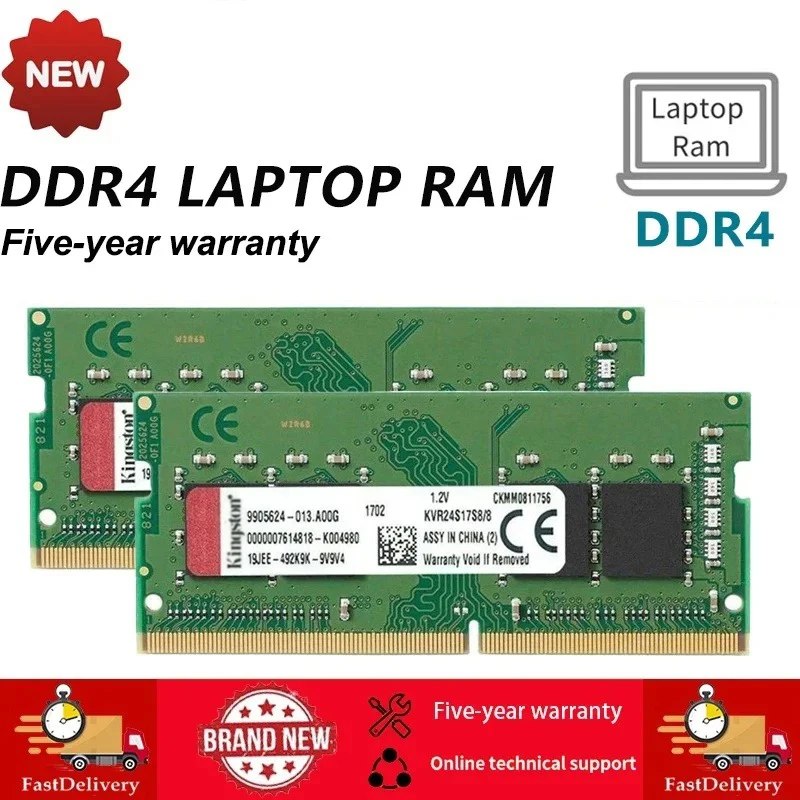Memoria RAM DDR4 4GB 8GB 16GB 2666Mhz 2400Mhz 2133Mhz 3200Mhz per Laptop, Memoria PC4-2400T SODIMM