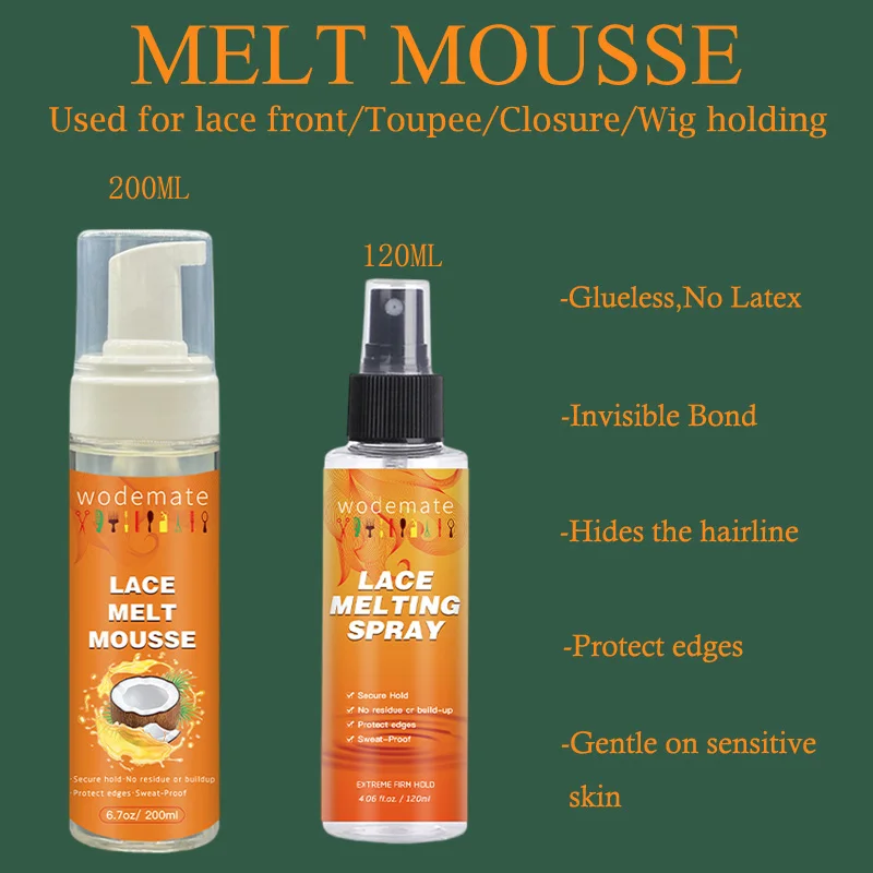 

Front Lace Wig Glue Melting Spray For lace Wigs Melt Mousse for Lace Front wigs Front Lace Wig Glue Spray to Melt the Wig Got2b