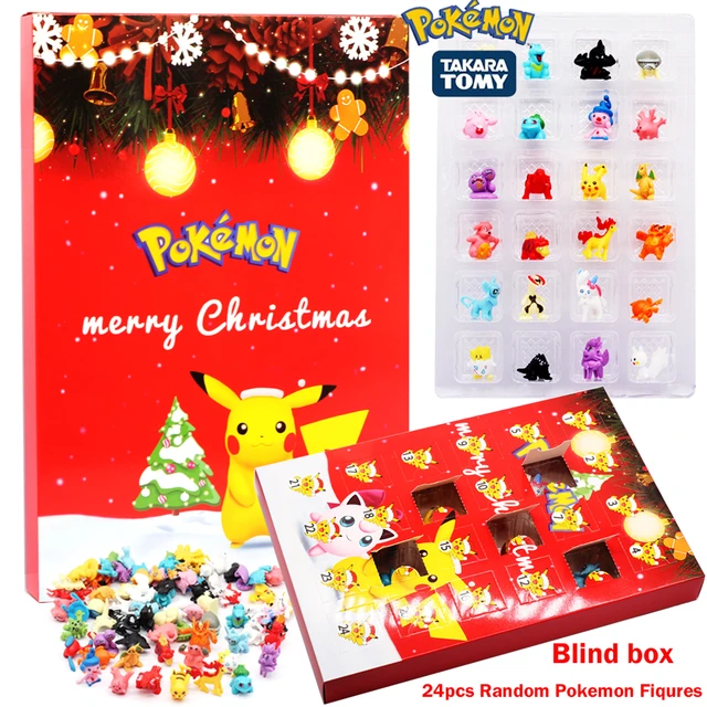 Calendrier de l'Avent de Noël Pokémon pour Enfants, Boîte Cadeau, Figurines  Anime Pikachu, Jouets Kawaii