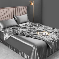 100% Pure Silk Bedding Sets High End Quilt Bed Cover Set Duvet Cover Bedsheet Pillowcases 4pcs Natural Luxury Bedcloth Sets 5