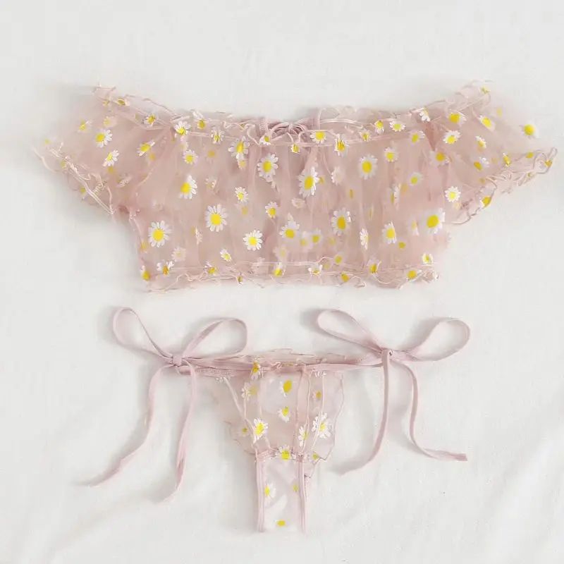 Lingerie Sexy Fleurs Broderie Dentelle Soutien-Gorge Culotte Sous-Vêtements Femmes Ensemble Transparent Mesh Lingerie Érotique Vêtements De Nuit Sexy_voghion.com