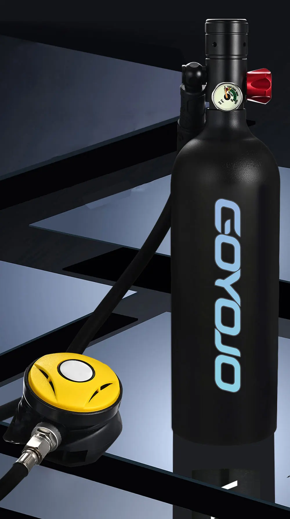 Scuba Diving and Snorkeling 10-15 min Oxygen Tank 1L Cylinder Underwater Breathe
