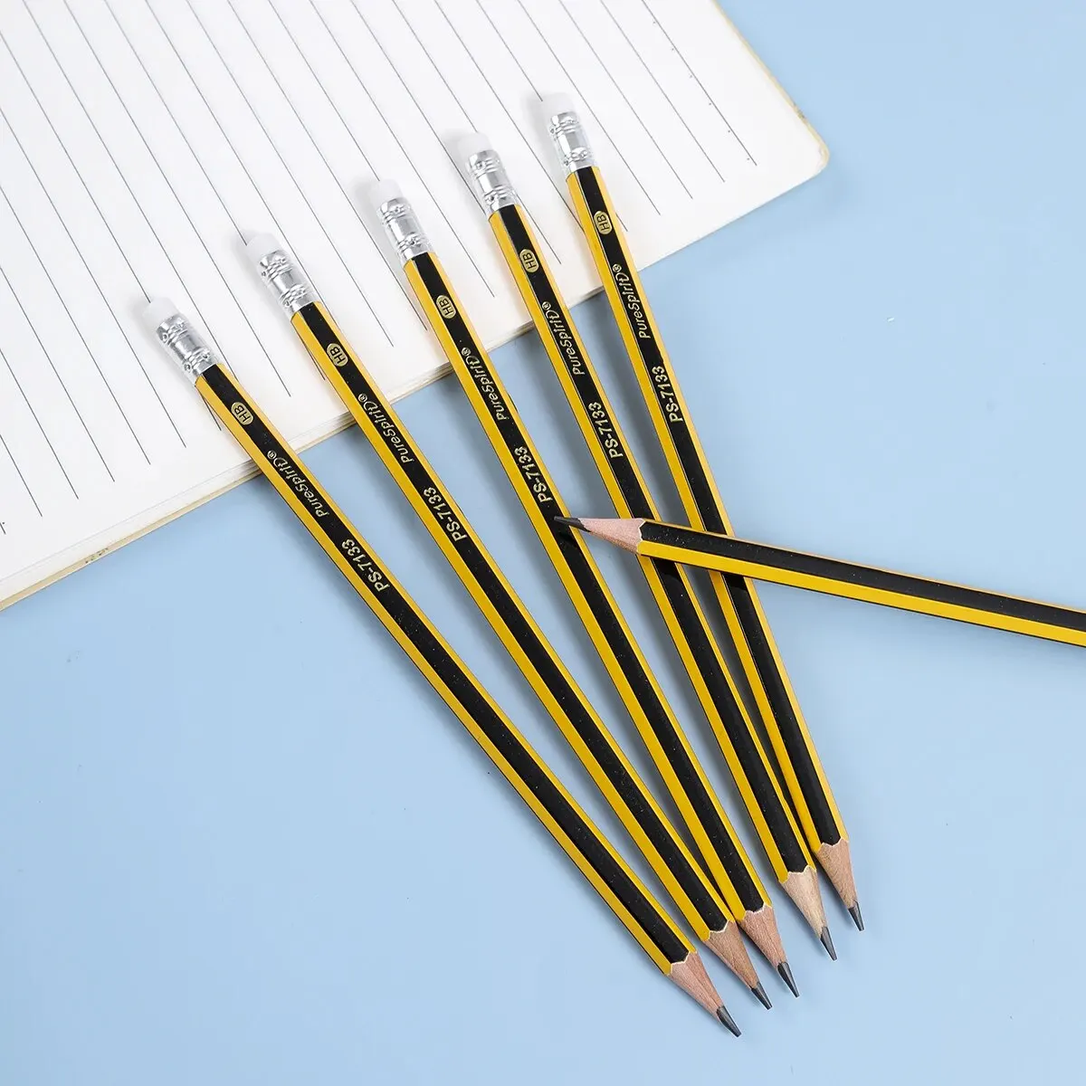 12-Pack Pre-Sharpened HB Woodcased Pencils with Erasers