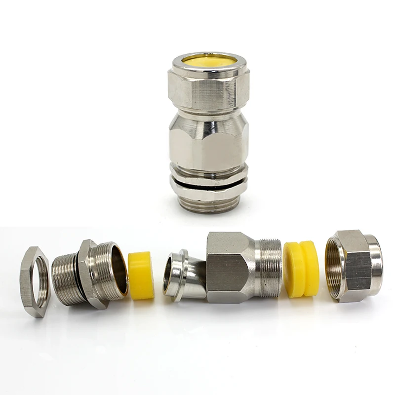 ATEX Cable Gland M20x1.5 Double Compression 10-20mm Metal Brass M25x1.5 M32 M40 M50 Explosion Proof Seal Wire Joint For SWA CE