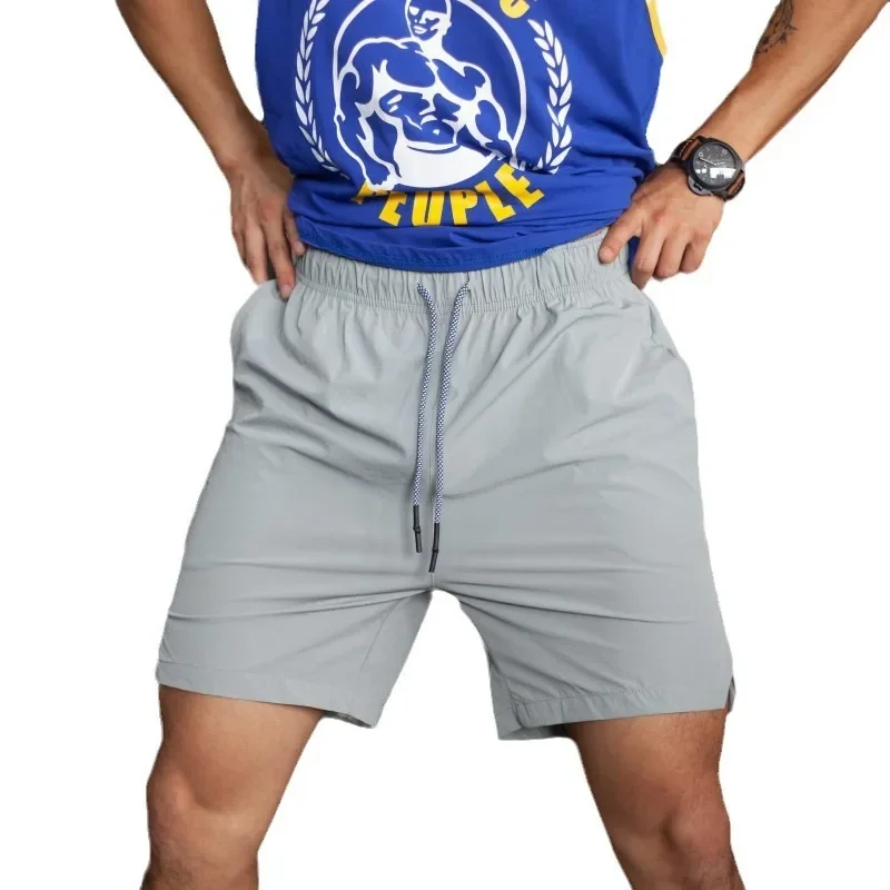 Men's Sport Shorts Five-Quarter Running Pants Breathable Quick-Dry Elastic Large Size Fitness Training Summer Shorts