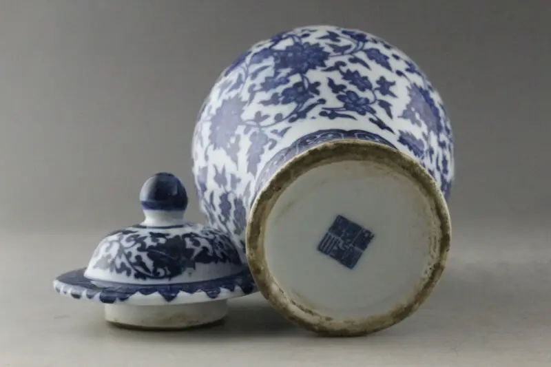 Fine China Hand Painted flower Blue and White Porcelain vase & Jar 5