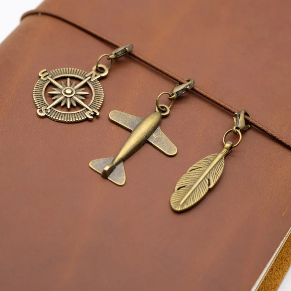 Vintage Metal Pendant Bronze Diy Charm Star Signs Astro Citation Bookmarks Pendant Diary Decoration Necklace Ornament