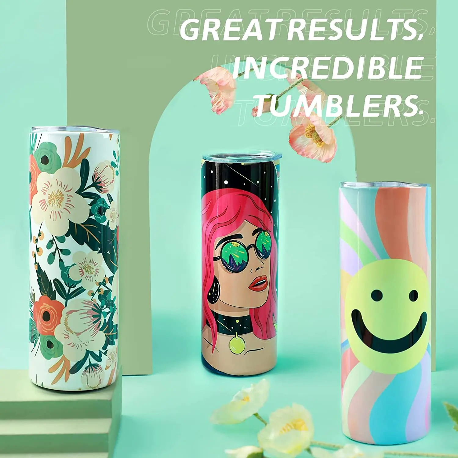 HTVRONT 4 Pack 20oz Straight Sublimation Tumblers Easy to Sublimate Skinny  Tumbler Blanks DIY Mugs Cups with Straw Lid Gifts