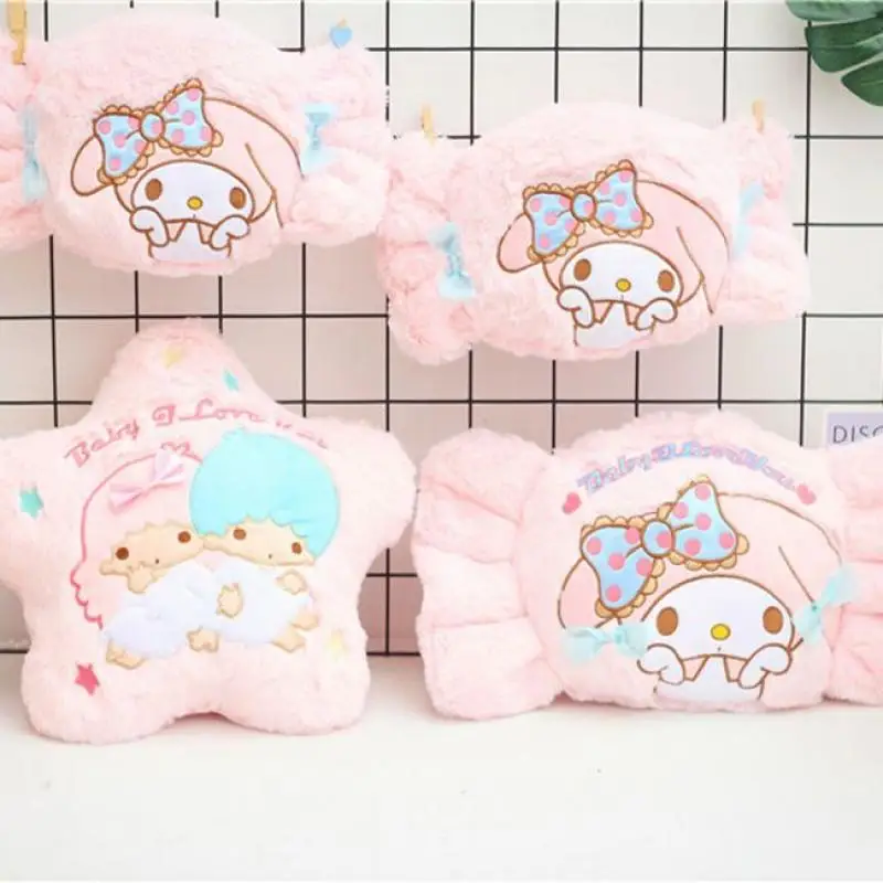 Candy My Melody Plush Car Neck Pillow Kawaii Sanrioed Little Twin Star Pillow Cushion Cartoon Headrest Decoration Toy Girls Gift