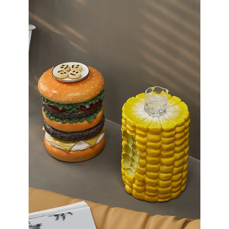 

Creative food shape low stool home living room Hamburg small stool modern net red leisure stool space saving furniture