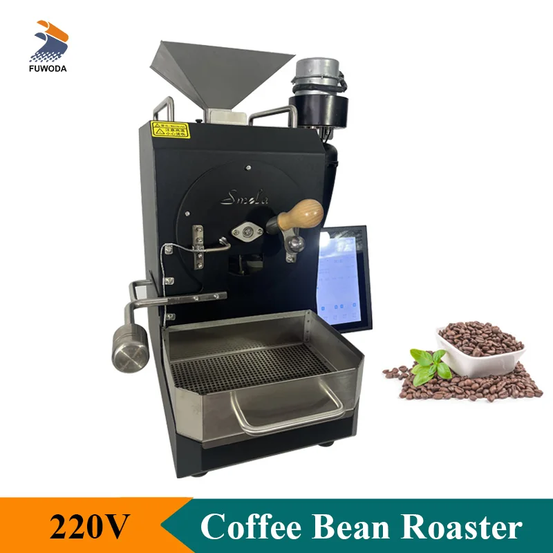 New Professional 300g Coffee Bean Roaster 220V Drum Coffee Roasting Machine With Touch Screen Commercial Shop Use