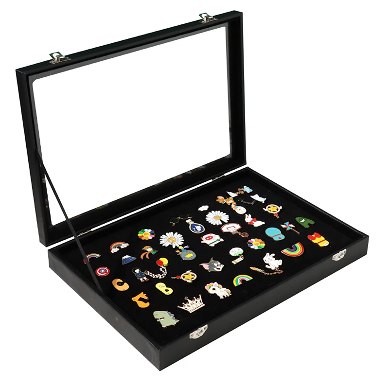 Pin Medal Display Case Badge Storage Box Transparent Dustproof Pin Display Box For Medal Jewelry Collection Display Frame