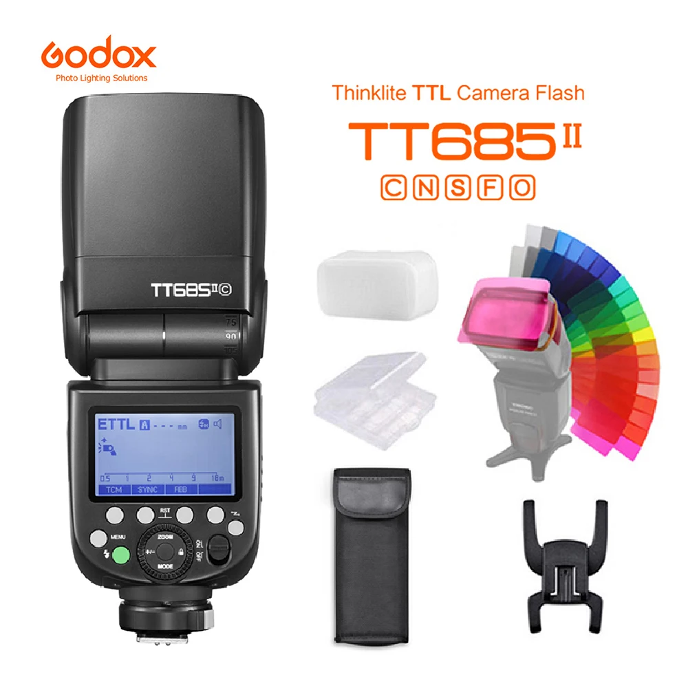 Вспышка Godox TT685II TT685C TT685N TT685S TT685F TT685O TTL HSS для камеры Canon Nikon Sony Fuji Olympus