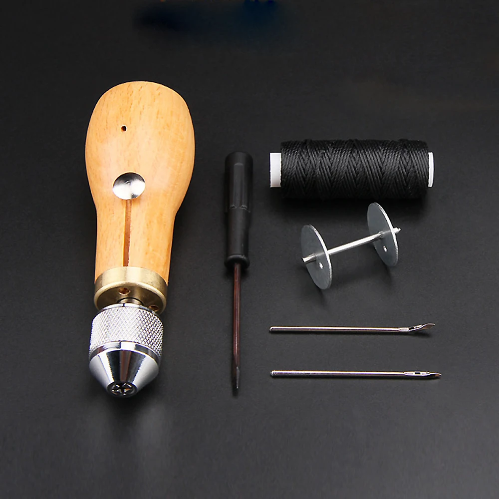 Leather Sewing Awl Thread Kit Speedy Stitcher Hand Sewing Machine Tools Kit Leather Craft Stitching Shoemaker Canvas Repair
