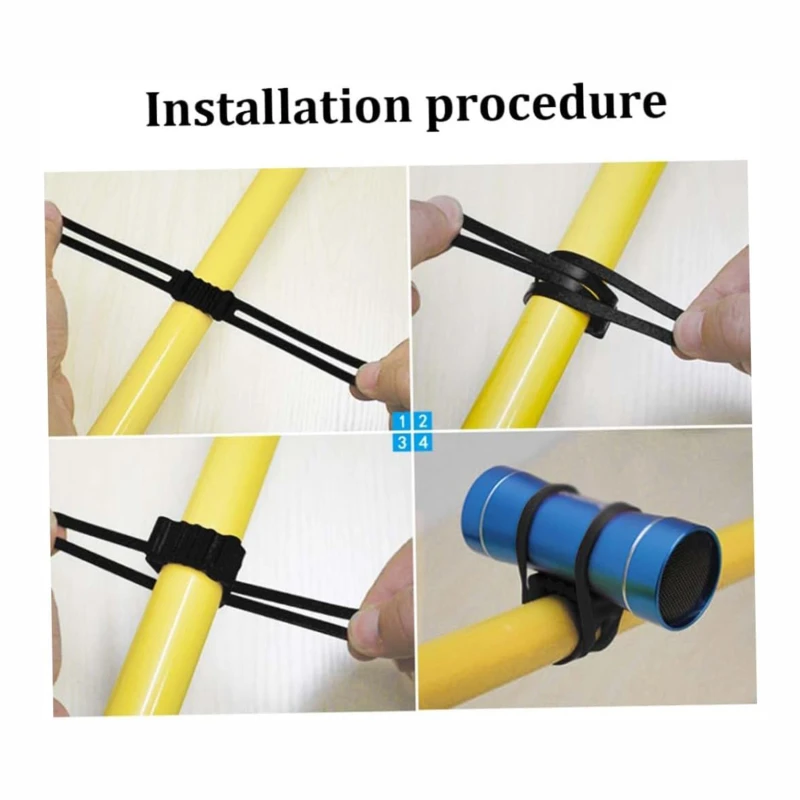 Pack of 6 Bike Band Silicone Phone Bicycles Straps Holder Fastening Straps Cycling Torch Bandages Reusable Accessories