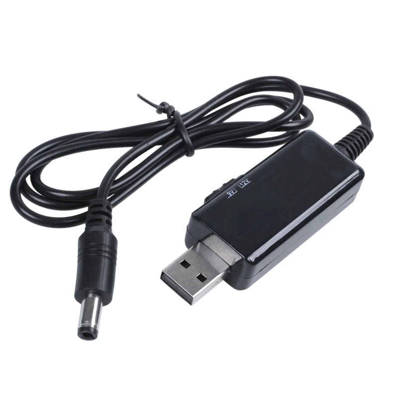USB Boost Cable 5V Step Up to 9V 12V Adjustable Voltage Converter 1A Step-up Volt Transformer DC Power Regulator with Switch a