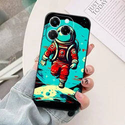 Astronaut Cartoon Silicone Phone Case - TPU Back Cover Shell & Protective Bag for Infinix Hot 40 (TW30DJR)