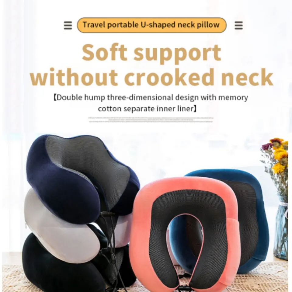 Memory Foam Pillow Memory Foam U Shaped Pillow Neck Pillow Nap Cervical Nap Neck U Shaped for Airplane Sleeping by Car