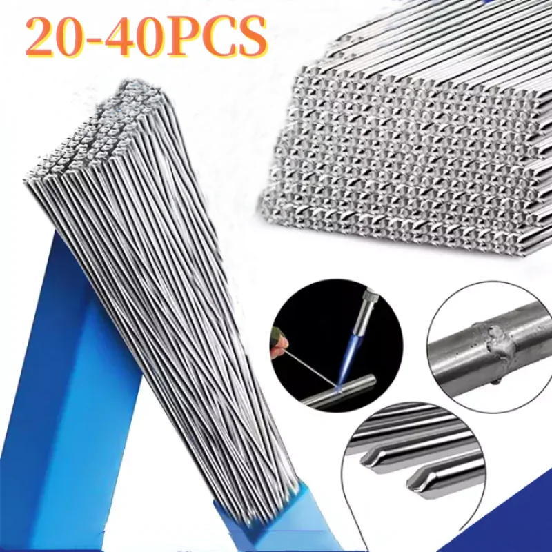 20/40pcs Rod Solder Low Temperature Easy Melt Aluminum Tin Welding Rods Cored Wire Soldering Rod No Need Solder Powder Weld Bars