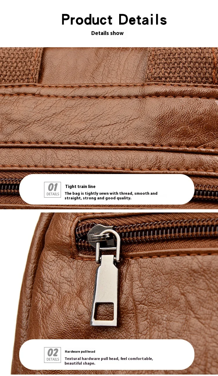 Neue Ankunft Hot PU Rucksack Leder Rucksack Geldbörse für Frauen Multifunktionaler eleganter Tagesrucksack für DamenLässige Reiserucksäcke – Detail 5