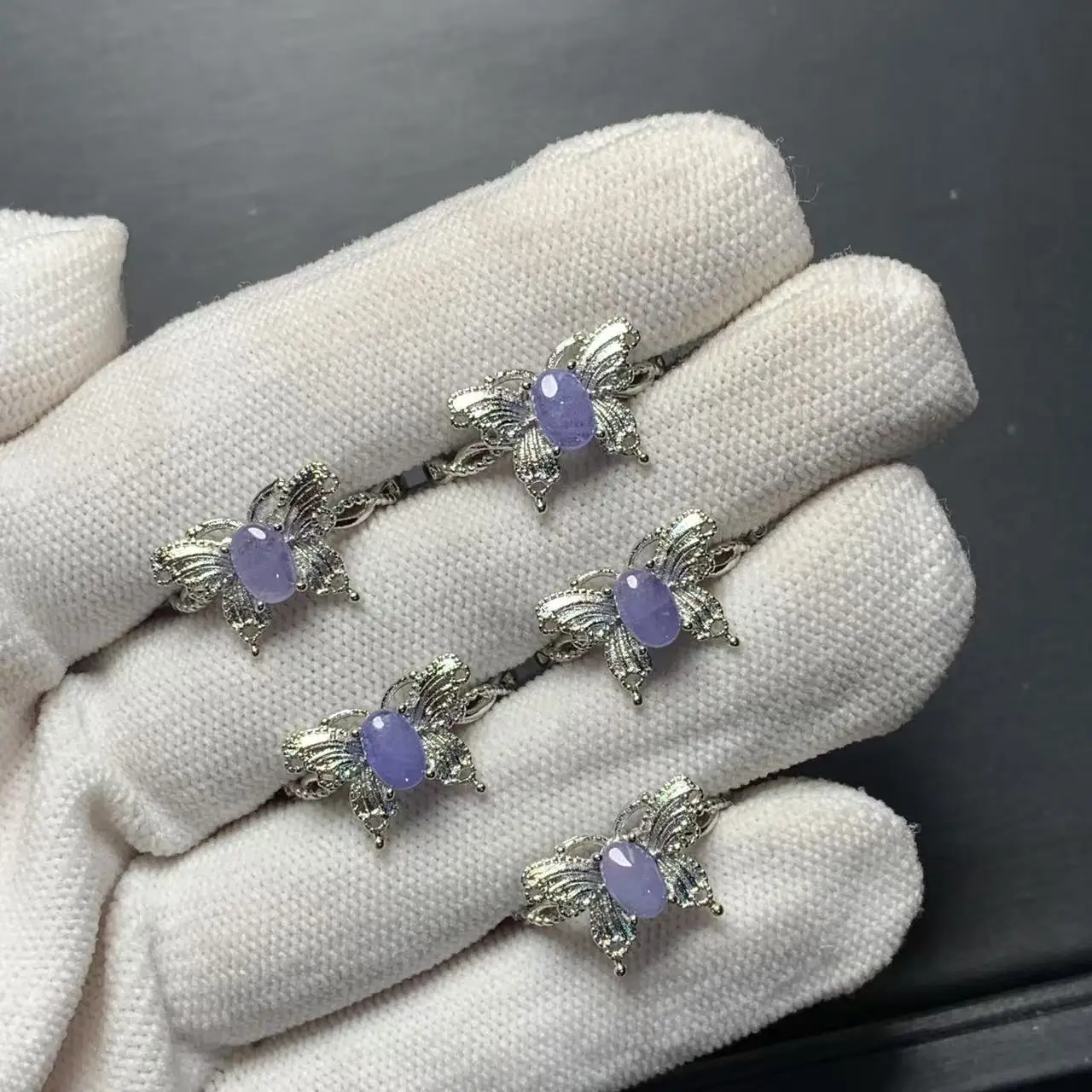 MM Natural Tanzanite Ring Adjustable Female Ring Jewelry for Women Gift Wholesale High Quality Vintage Fine