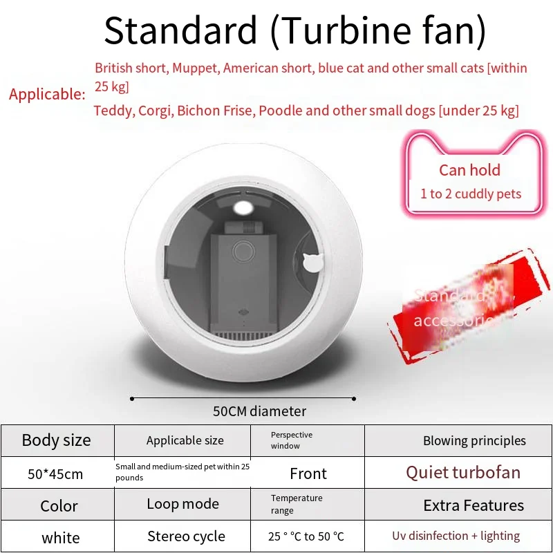 New Spherical Household Dryer Cat and Dog Hair Dryer Hair Blowing Bathing Pet Drying Box Negative Ion 5-speed