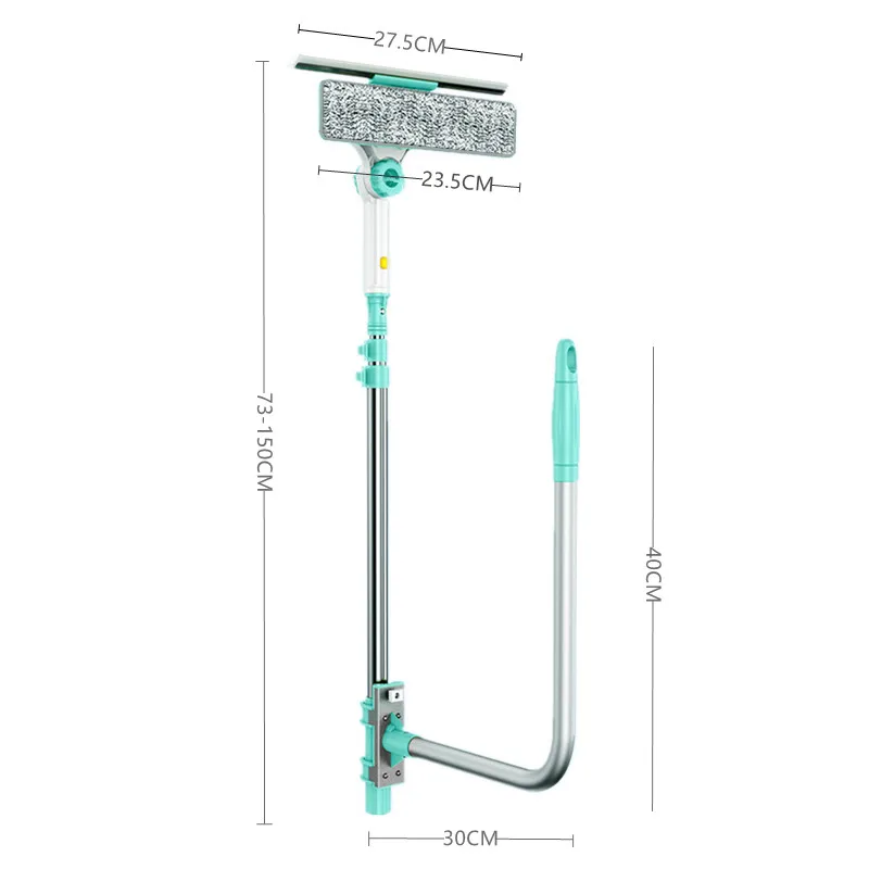 Double Wiper Dust Removal U-Shape Outdoor Telescopic Cleaner Dry Water Scraper for Glass Cleaning in tall buildings window cleaning squeegee window cleaner window cleaning tool cleaning scraper glass scraper glass window scraper cleaning squeegee scraper tool scraper cleaner