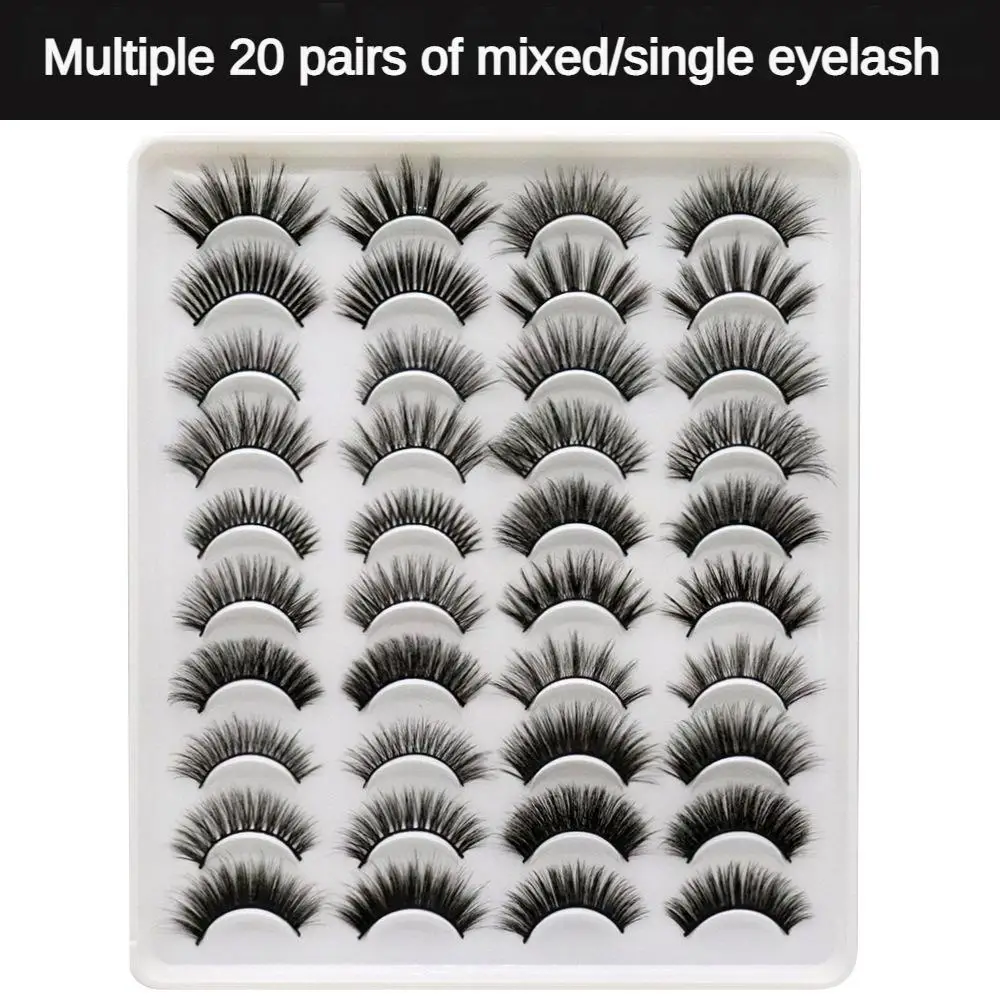 

3D Faux Mink Lashes Natural Fluffy False Eyelashes Dramatic Long Wispies Lash Extension Volume Beauty 3D Eyelashes