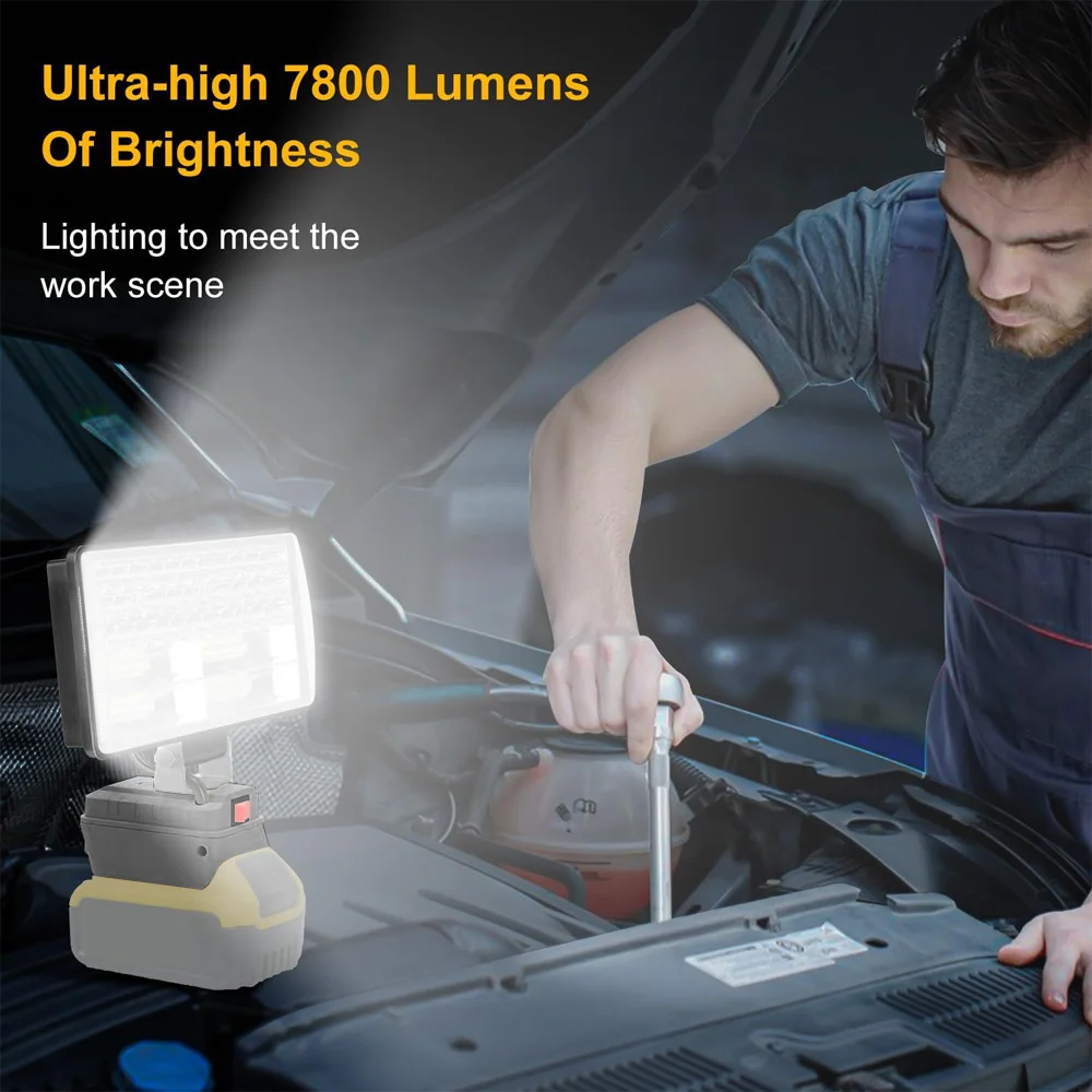 For Makita/Dewalt 18V Li-ion Battery LED Work Light 4/5/8 inch Flashlight Portable Emergency Flood Camping Lamp Practicality Led Flashlight Led Work Light Work Light