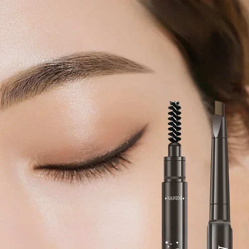 Double Head Eyebrow Enhancers Pencil Tattoo Waterproof Long Lasting Professional Brow Pen With Eyebrow Brush Natural Eye Makeup 3