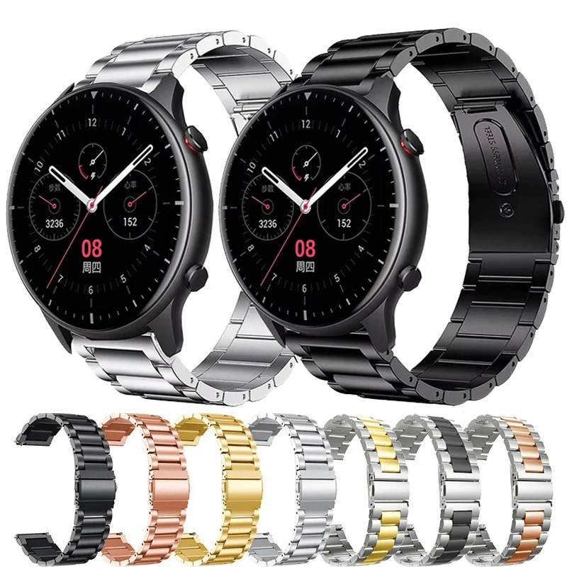 Bracelet Métal Tissé Magnétique 22mm Pour Amazfit Balance – Acier Inoxydable Élégant & Confortable, Argent