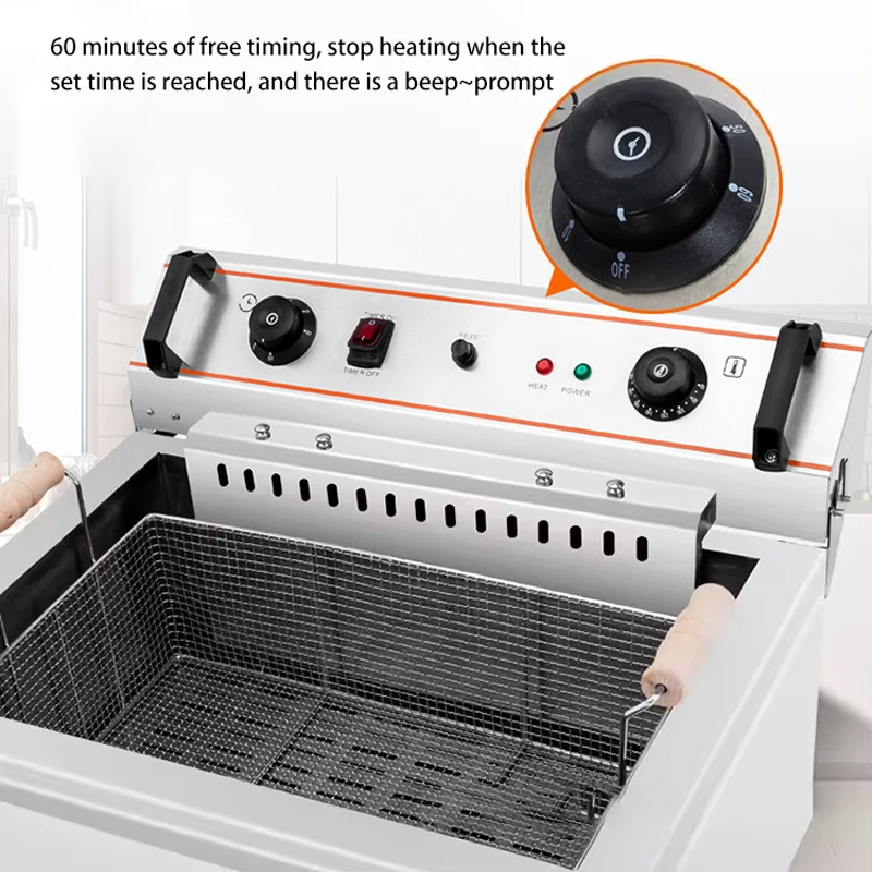 20L Electric Fryer 4.8KW French Fries Machine Hot Dog Sausage Fried Machine Churros Fryer 220V 3