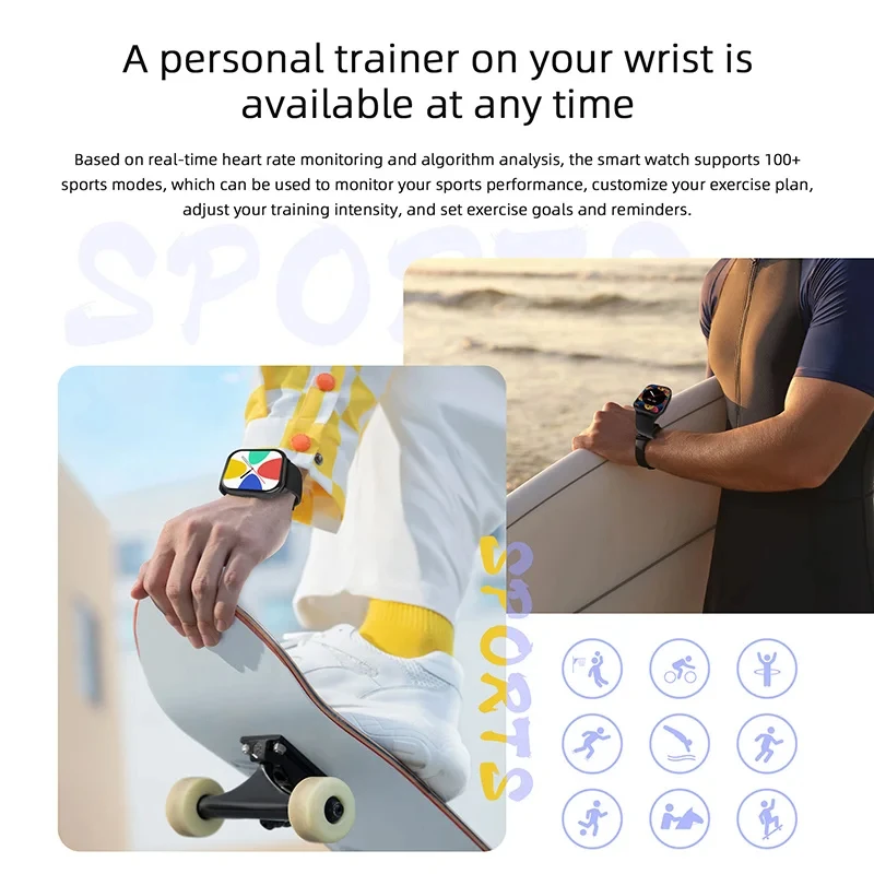 New Smart Watch Men Women Heart Rate Blood Pressure 100+ Sports Modes Fitness Tracker Bluetooth Call Smartwatch Man For Xiaomi - Image 4