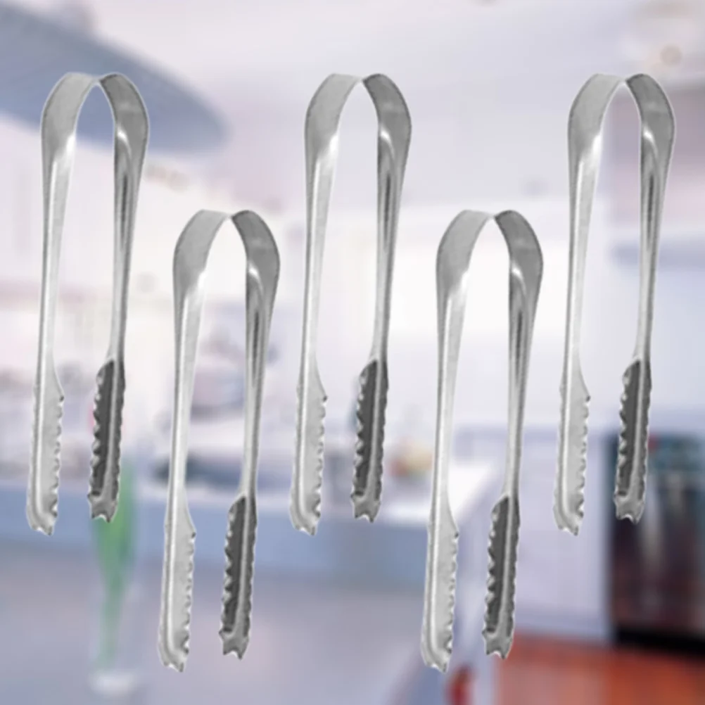 

5/10pcs Stainless Steel Ice Tongs Sugar Cupcake Cupss Lightweight Food Serving Tongs Ice Clip Prefect for Tea Party