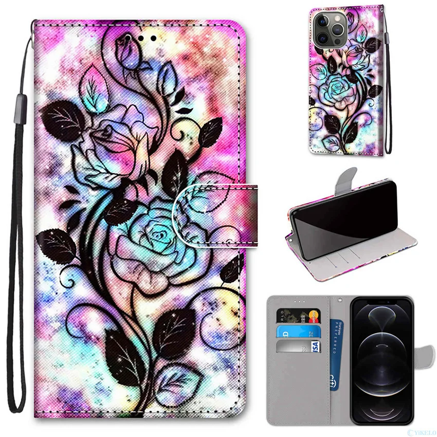 Tower Rose Dog Cat Kids Holster For Case Huawei P Smart 2020 2018 P 스마트 Z 메이트 30 프로 메이트 20 라이트 10 라이트 Y9 프라임 2019 20