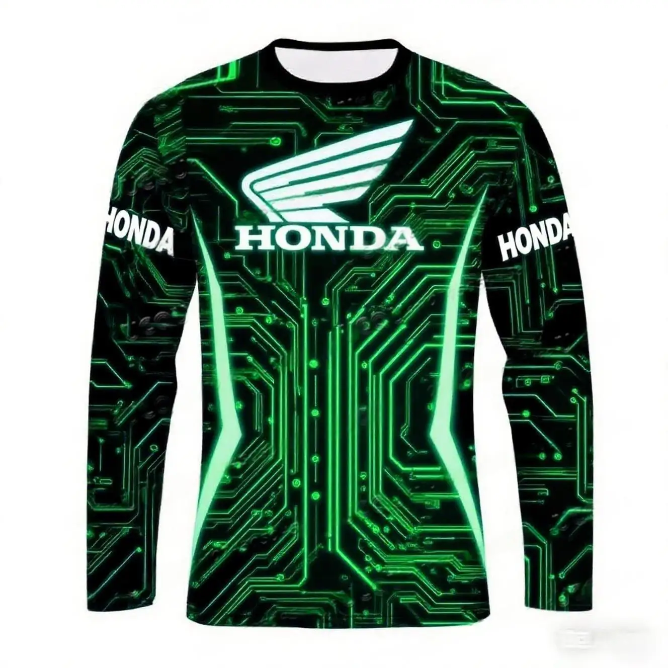 기술 프린팅 모토시클리스타 바이커 데포르티바 혼다 속건성 긴팔 혼다 라이딩 티셔츠 남녀 공용