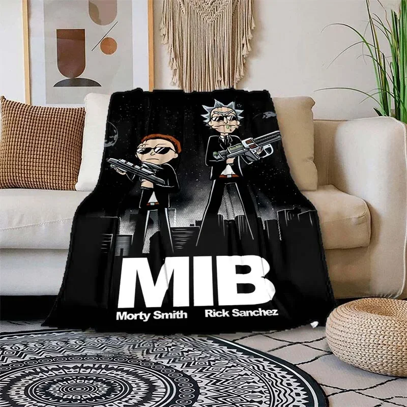 

Cartoon Children's Flannel Plush Blanket Rick Personalized Warm Blanket Living Room Bedroom Sofa Throw Blanket Travel Blanket