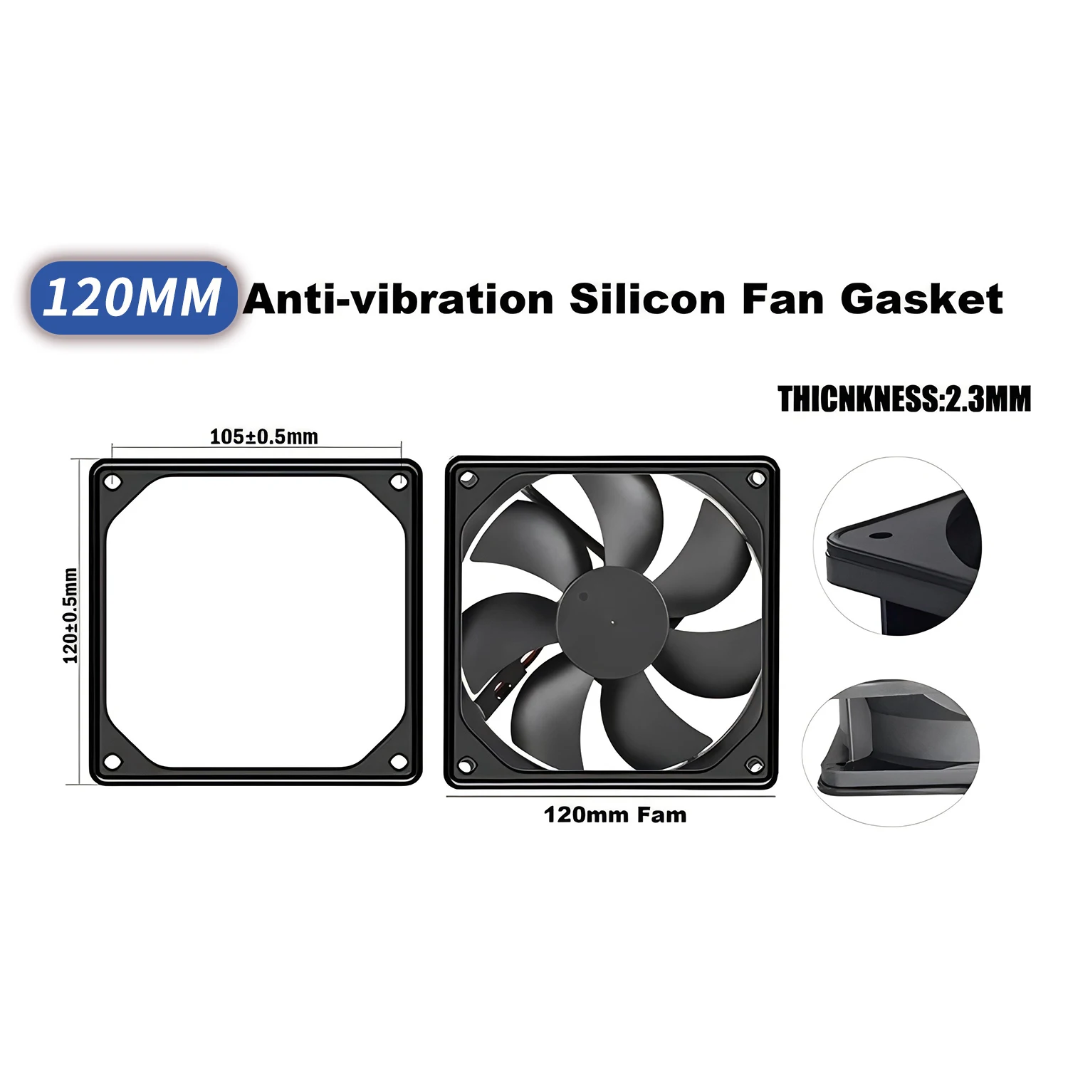 1/2PCS 80mm 92mm 120mm 140mm 방진 실리콘 팬 가스켓 소음 감소 충격 가스켓 패드 PC 컴퓨터 케이스 팬