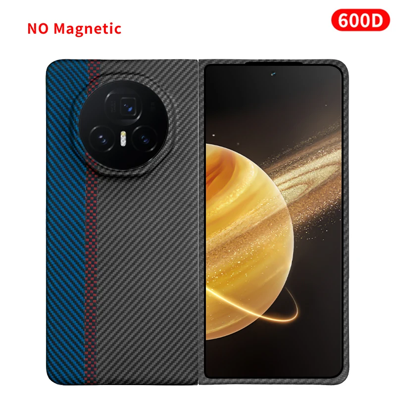 Carbon Fiber Aramid Magnetic Case - Sleek Kevlar Fabric in Black and Red