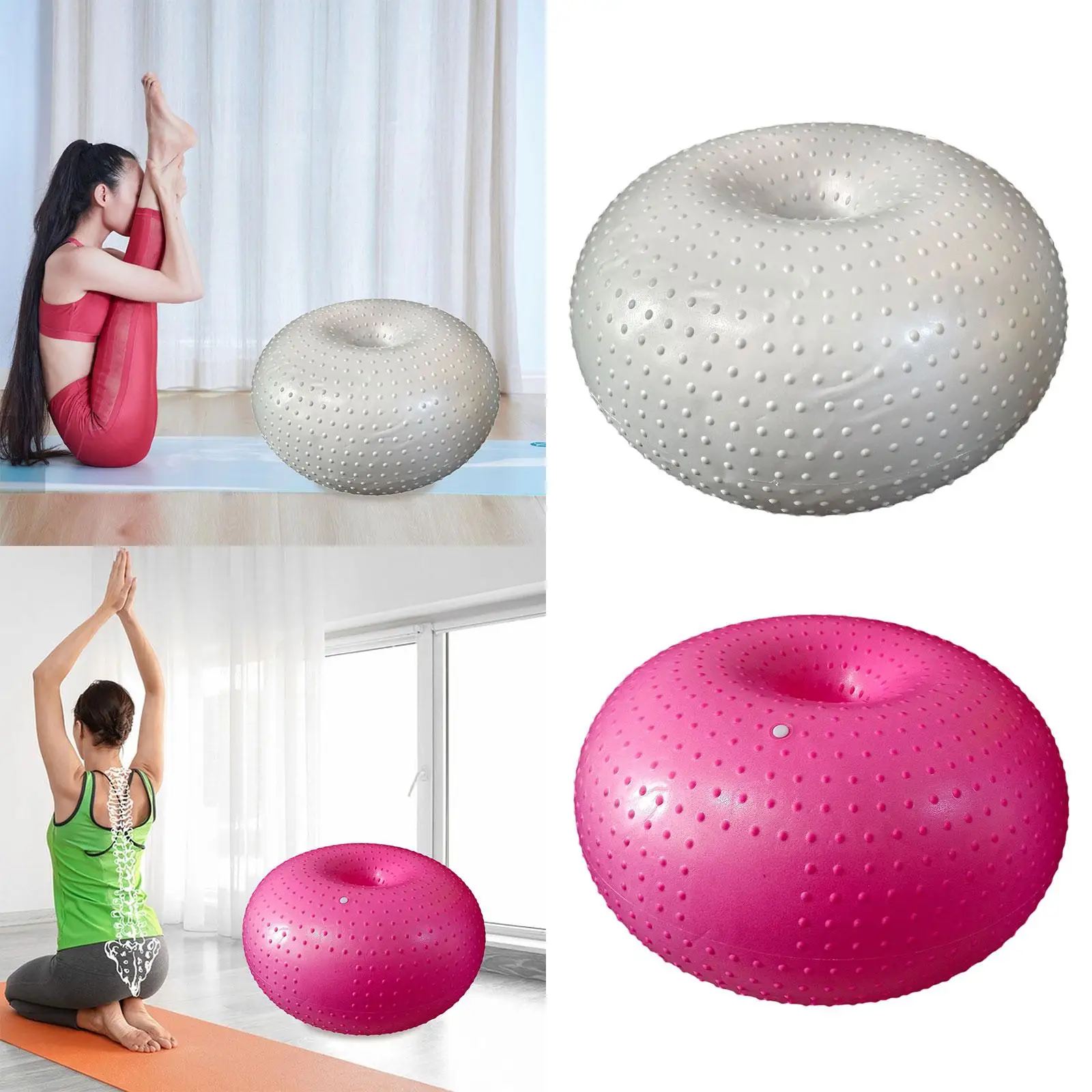 Donut Ball PVC Workout Ball Fitness Equipment 21.65 Inches Exercise for Rhythmic Core Training Workout Stretching Gymnastic
