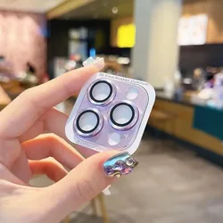 Premium Metal Full Cover Camera Lens Protector with Integrated Tempered Glass Rear Film - 12 (Purple)