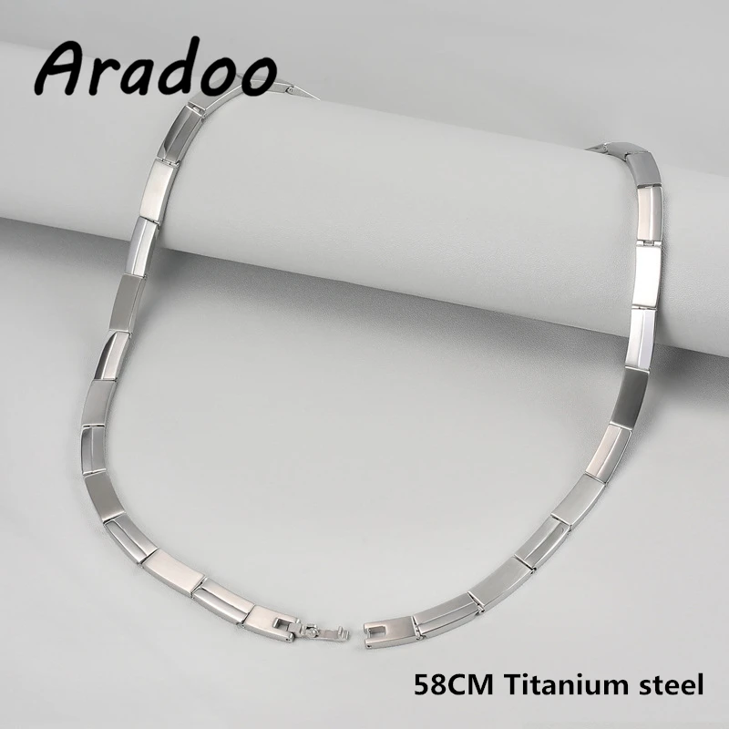 Titanium Steel Collar Necklace 3500 Gauss Strong Magnetic Slimming Necklace Anti-fatigue Stainless Steel Necklace