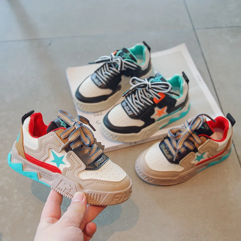Kids Sneakers Autumn Boys Sports Running Chunky Trainers Girls Fashion Brand Star Casual Tennis Shoes Breathable Thick Soft